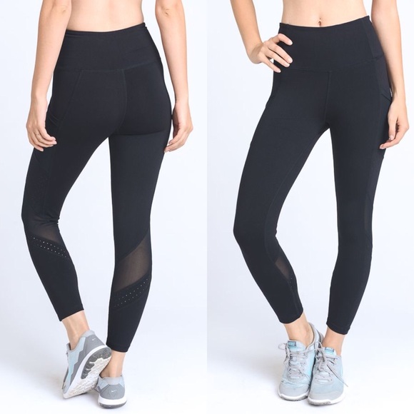SOLD OUT // Mesh + Dot High Waist Workout Leggings - Picture 6 of 7