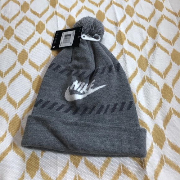 Nike Other - Nike unisex gray Pom pom beanie NEW
