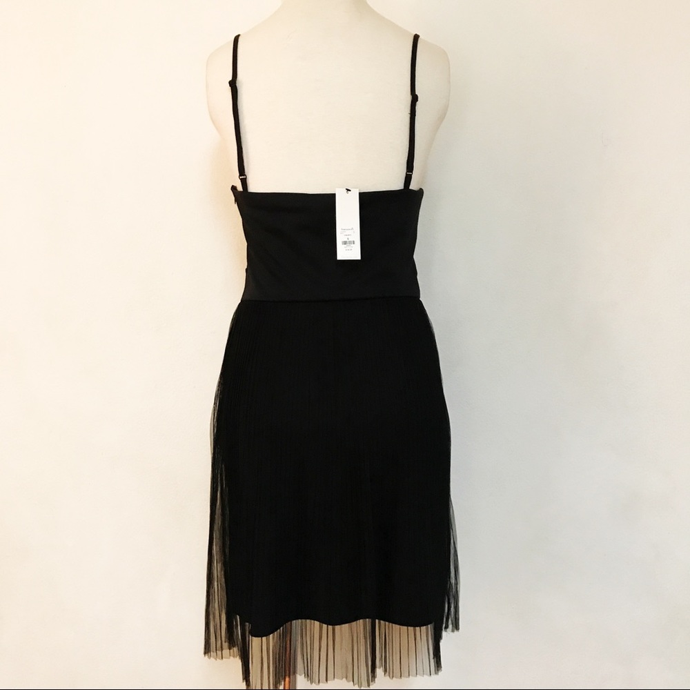 Cute Strappy pleated tulle mesh ballerina black dress - Picture 4 of 5