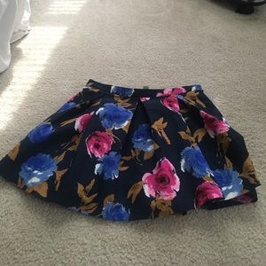 floral f21 mini skirt