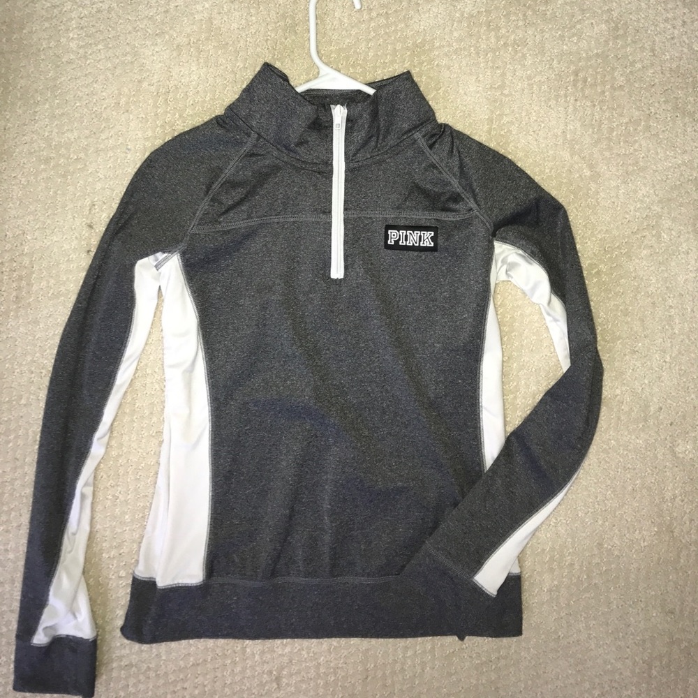 Pink half zip sweatshirt grey