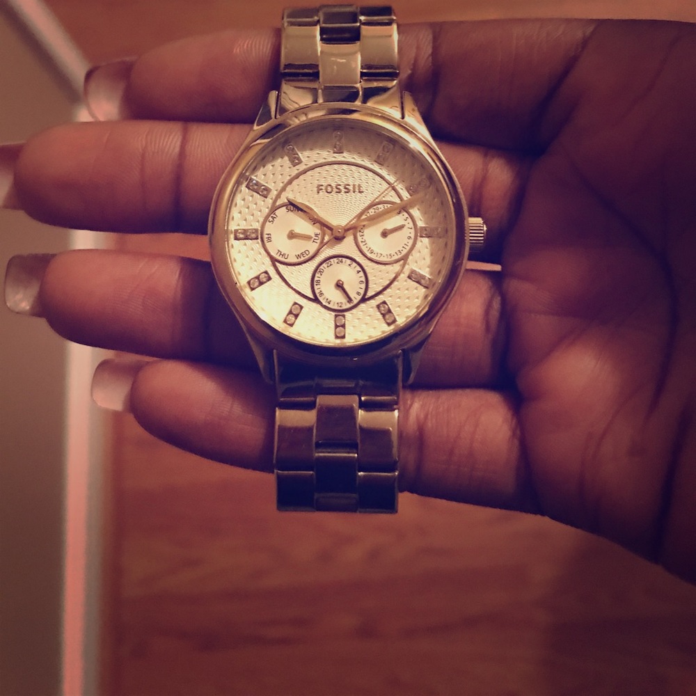 Authentic gold fossil watch