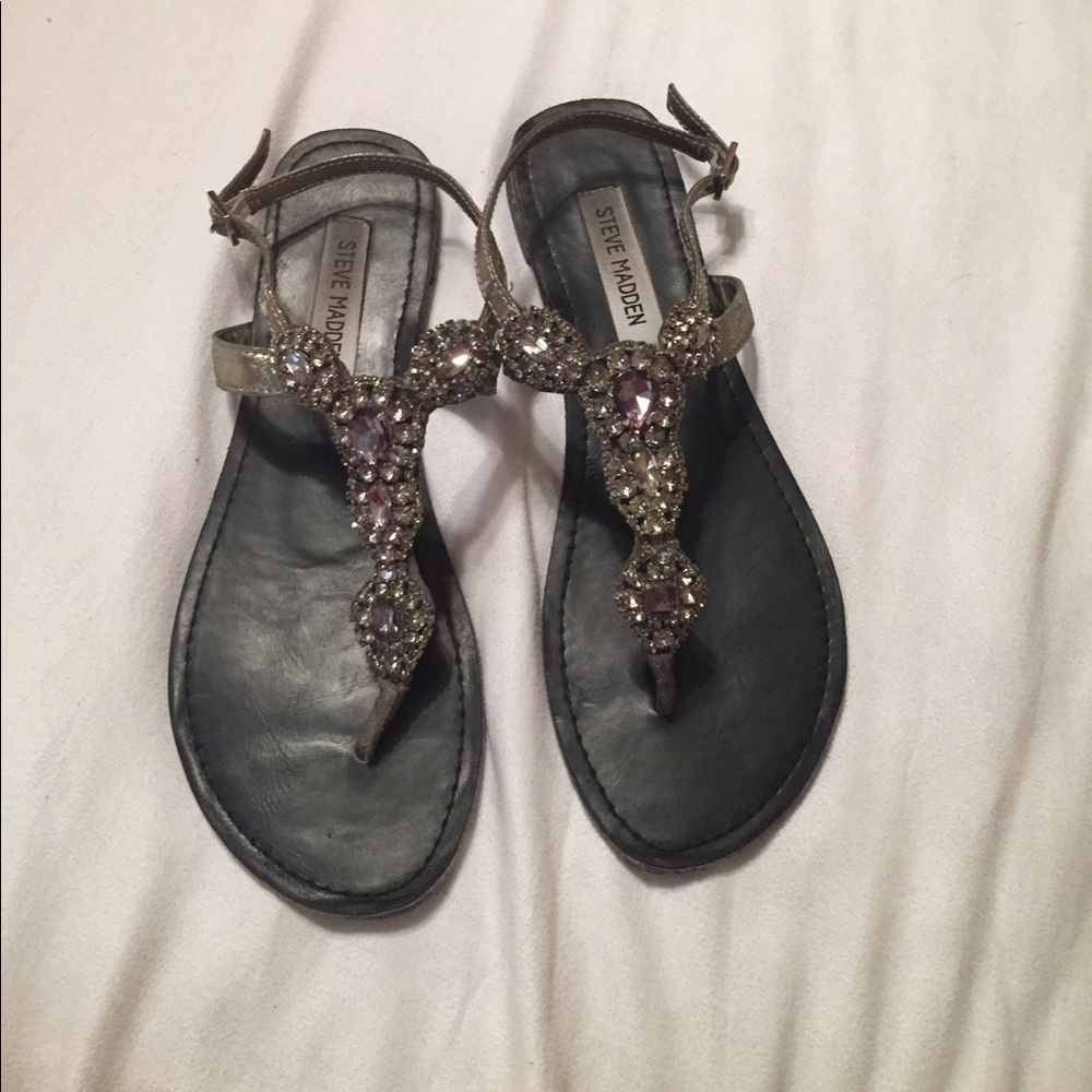 Steve Madden silver jeweled flats