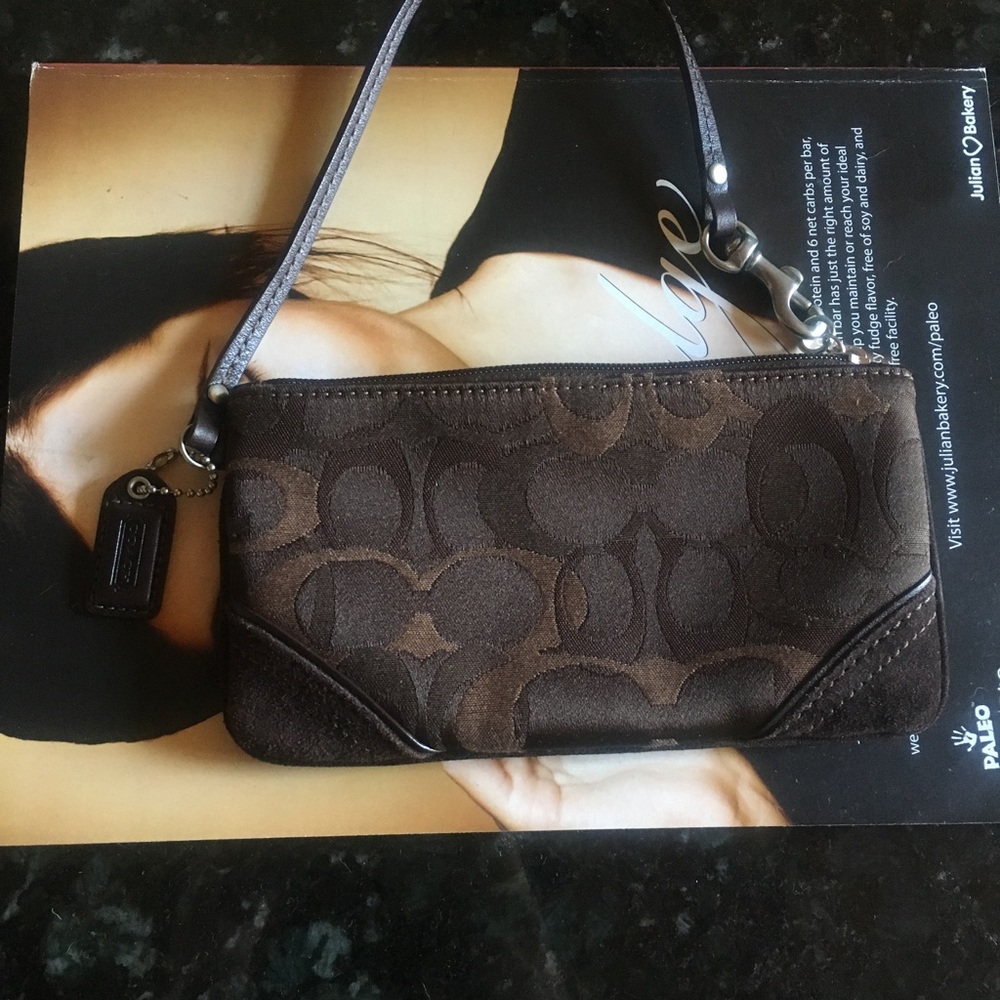 Authentic Coach Brown Wristlet