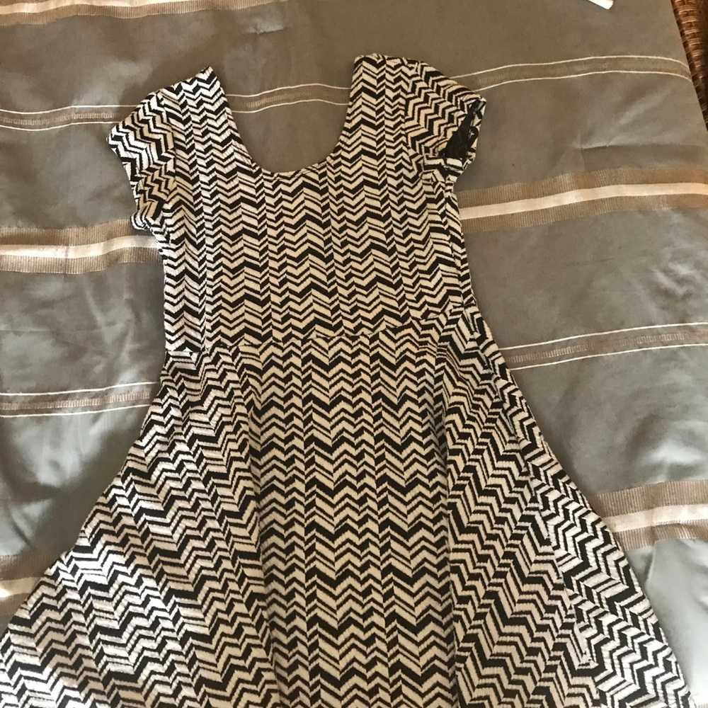 Black and white skater dress