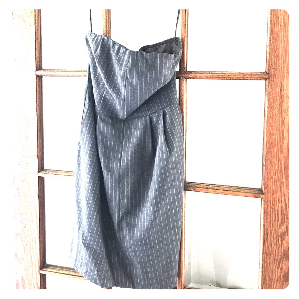 Express brand strapless pinstripe dress