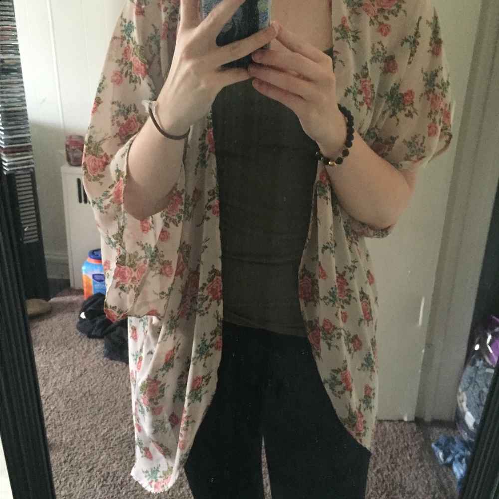 Long thin floral shawl