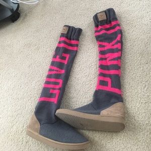 victoria secret pink sock boots