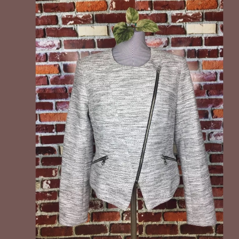 NWOT BANANA REPUBLIC BLACK GRAY WHITE MIXED JACKET