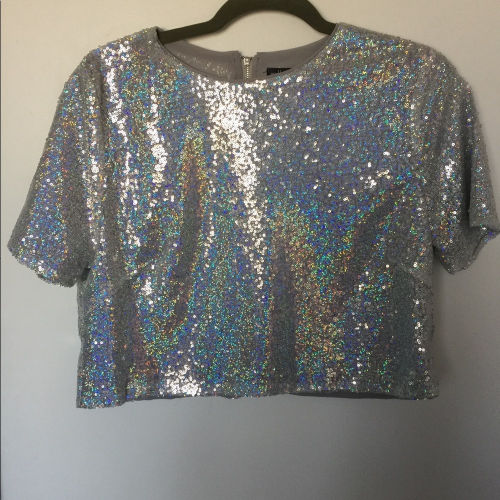 Sequined crop top