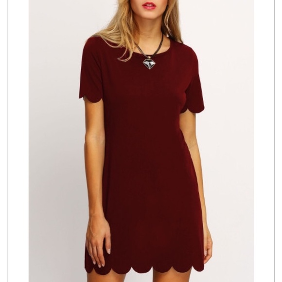 SOUTHALM Dresses & Skirts - 🛑 SOLD🛑Little scalloped dress in maroon