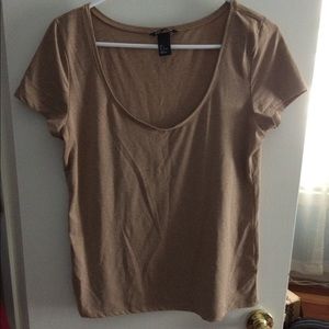 Scoop-neck Brown t-shirt