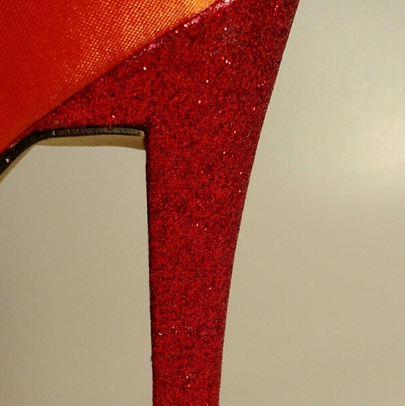 ORANGE SATIN PLATFORM PUMPS - Picture 7 of 7