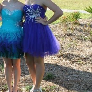 Indigo short formal dress