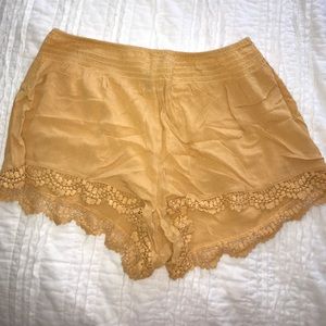 Mustard colored shorts