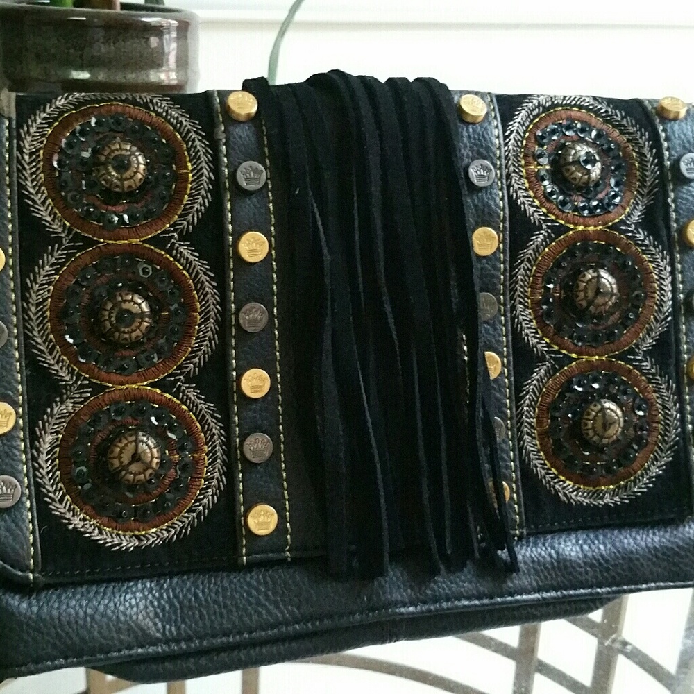 Christian Audiger Fringe And Sequin Clutch - image 1