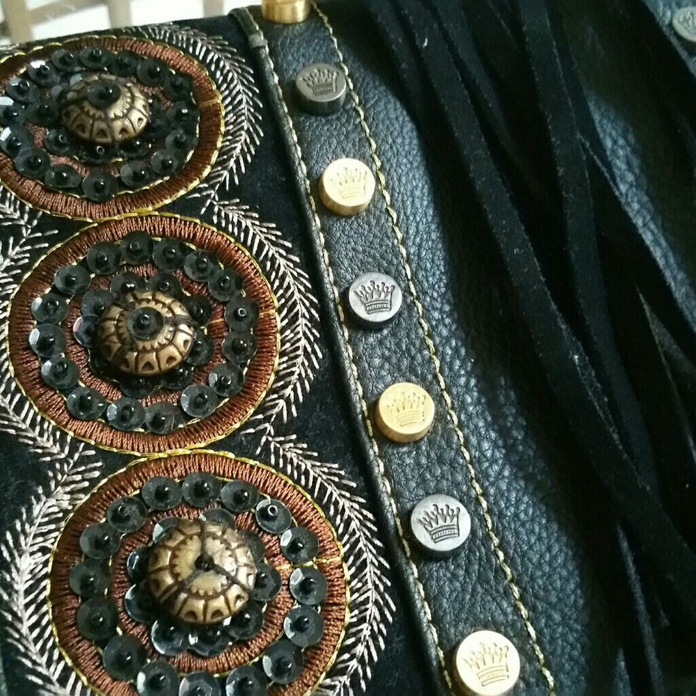 Christian Audiger Fringe And Sequin Clutch - image 2