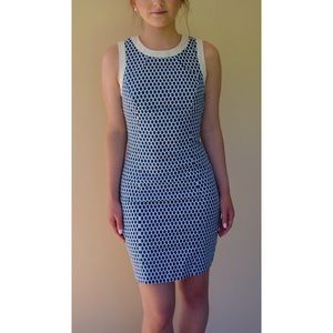 🌸 CLUB MONACO Blue and White Sleeveless Dress