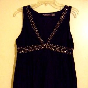 NWOT Black V-Neck Empire Waist Above Knee Dress L