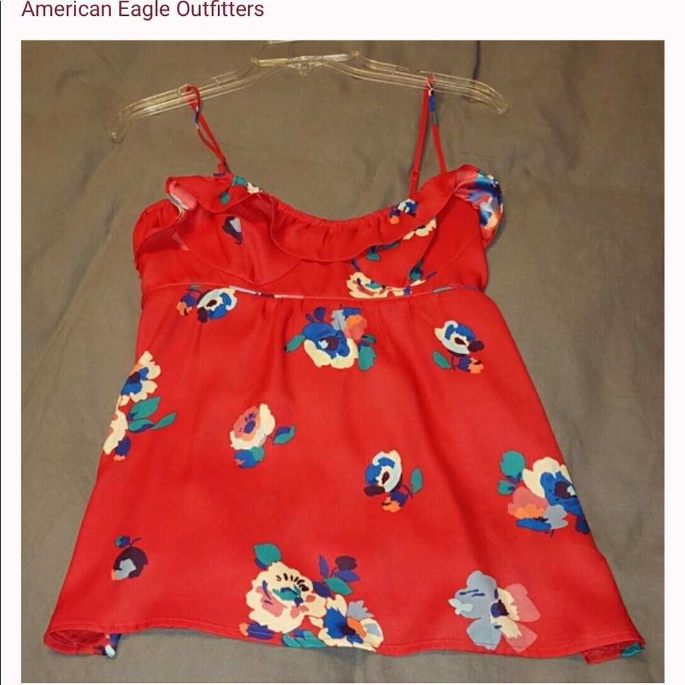 NWT AEO red floral cami