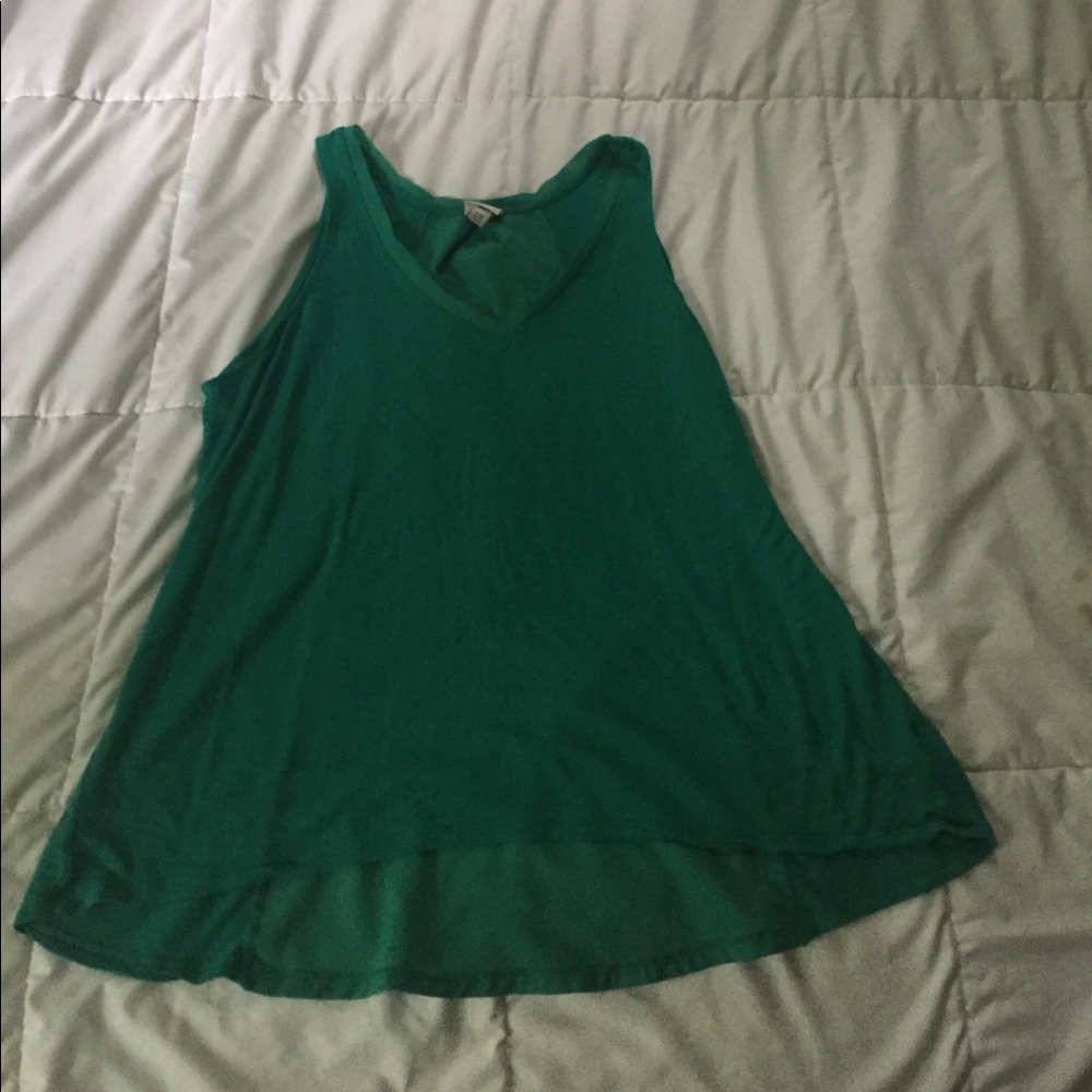 Flowy high low mesh back tank