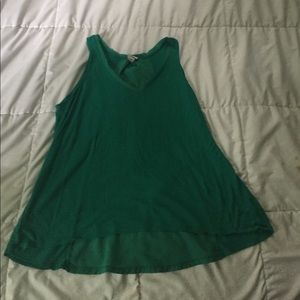 Flowy high low mesh back tank