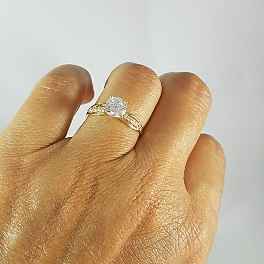 14k Solid Yellow Gold Engagement Ring 1ct Round - Picture 6 of 15