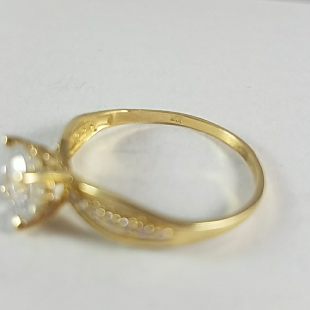 14k Solid Yellow Gold Engagement Ring 1ct Round - Picture 7 of 15
