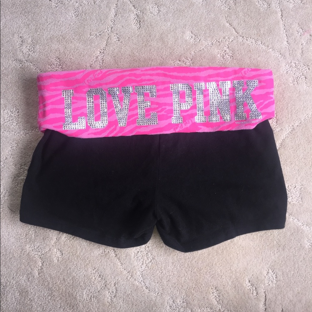 PINK Victoria's Secret Roll Over Spandex Shorts