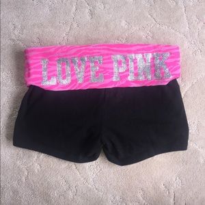 PINK Victoria's Secret Roll Over Spandex Shorts