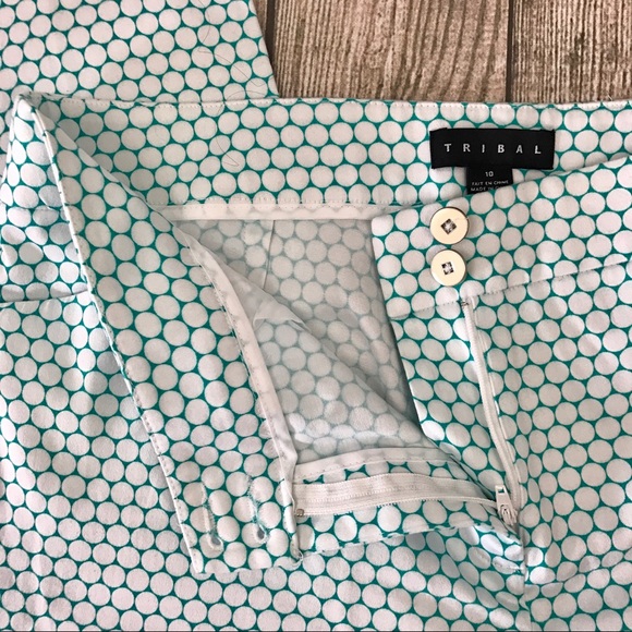 Tribal Teal Patterned Slim Leg Pant - Picture 3 of 5