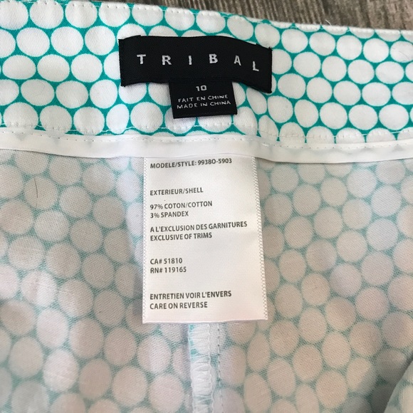 Tribal Teal Patterned Slim Leg Pant - Picture 5 of 5