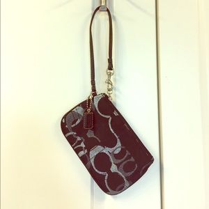 Black and Silver Coach Wristlet
