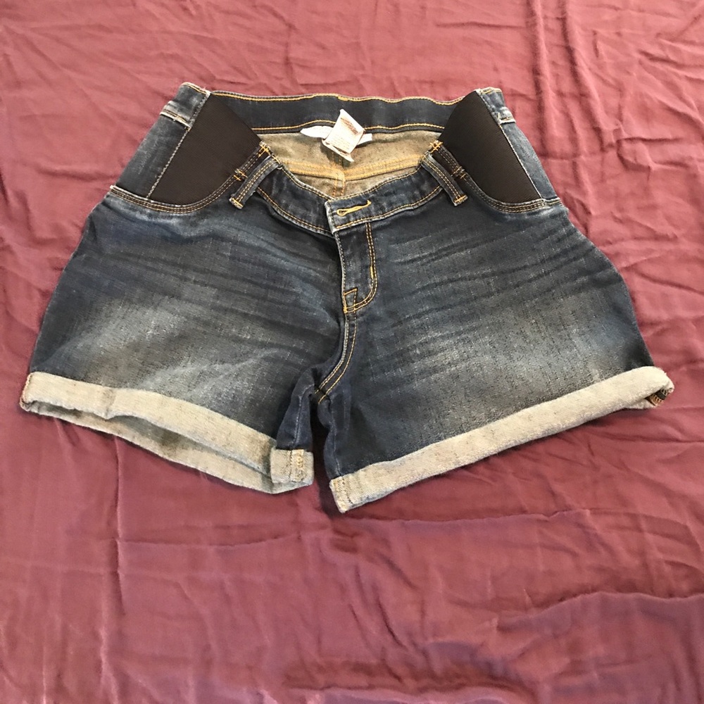 Maternity jean shorts
