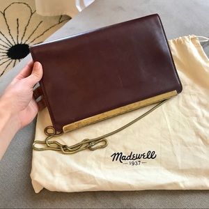 Madewell leather clutch In Burgundy