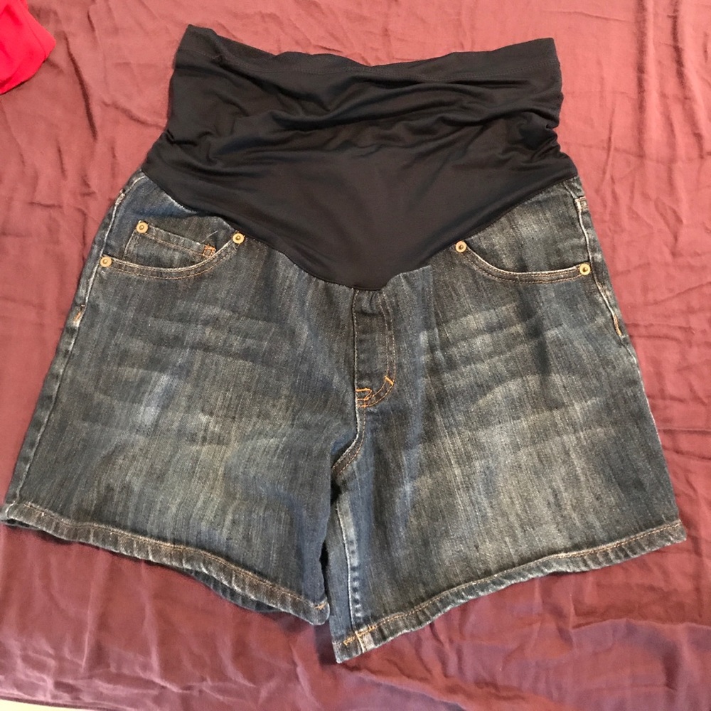 Maternity jean shorts