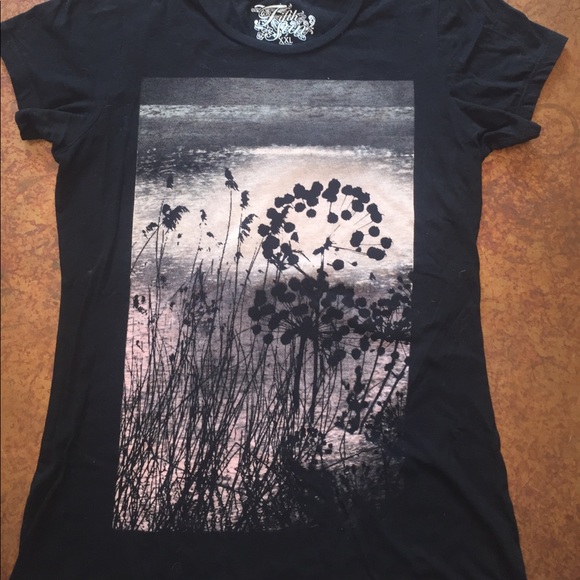 Fifth Sun Tops - Black Printed Tee