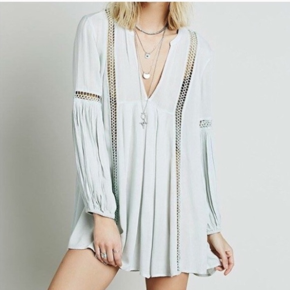 White "Just The Two of Us" Free People Tunic