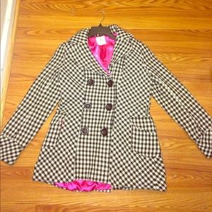 White and black peacoat