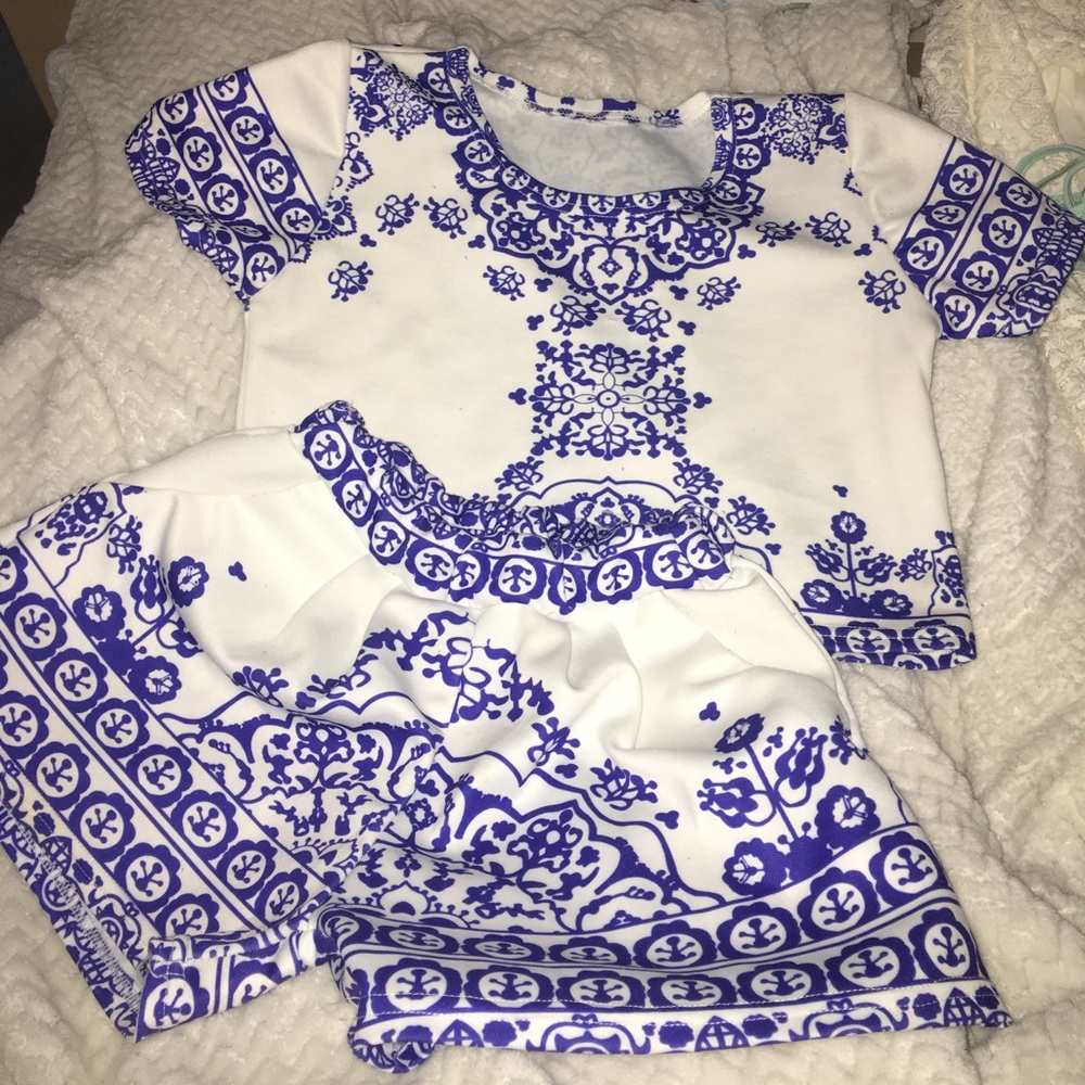 2 piece crop top outfit