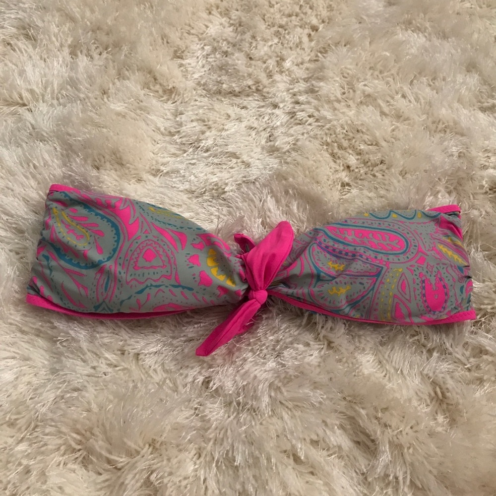 Paisley pattern bandeau bathing suit top