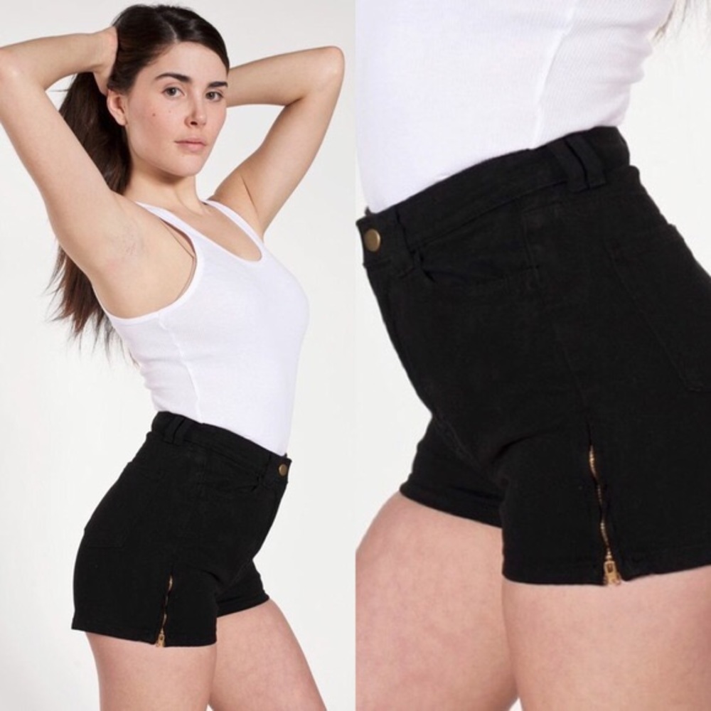 American Apparel Black High waisted shorts