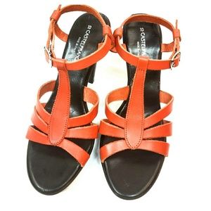 Castel Franco Strappy Orange Heels