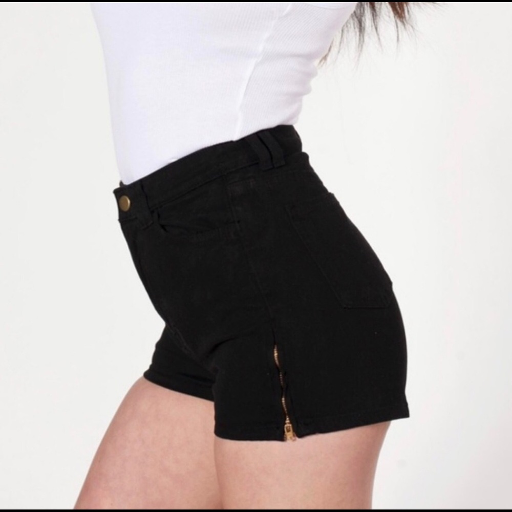 American Apparel high waisted black shorts