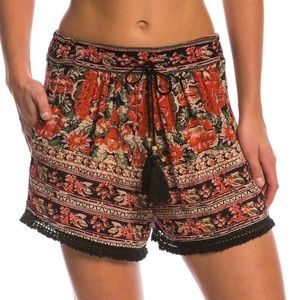 Embroidered floral shorts