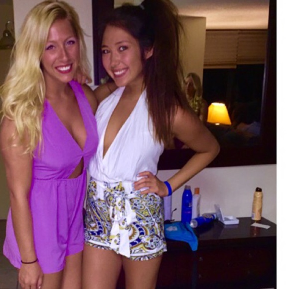 Deep V Printed Romper