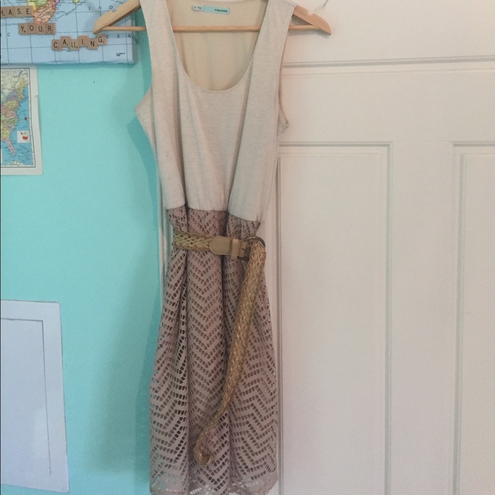 Maurice's Tan and cream summer tank dress