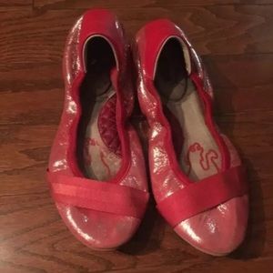 Puma red flat shoes size 7