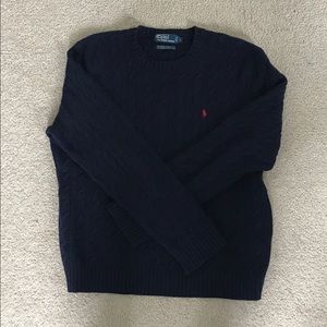 Ralph Lauren polo cable knit sweater NAVY (L)