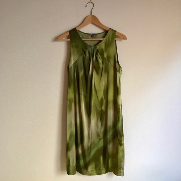 Vince Dresses & Skirts - Vince. Tonal Green Watercolor Silk Dress